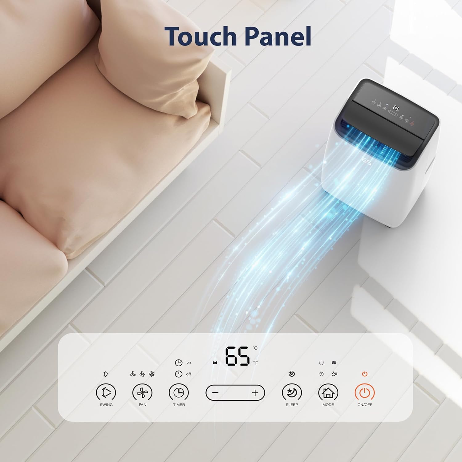 Portable Air Conditioners, 14000 BTU Air Conditioner for 750 Sq. Ft, Dehumidifying & Fan, Quiet Operation and Easy Mobility, Remote Control for Home & Office, Black Top