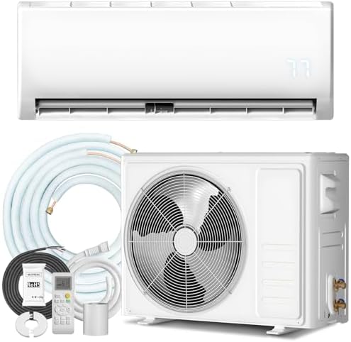 9000 BTU Mini Split Air Conditioner & Heater, 19 SEER2 115V Ductless Inverter Wall-Mounted AC Split Unit with Pre-Charged Condenser Cools Room Up to 450 Sq.Ft, Heat Pump & Installation Kits