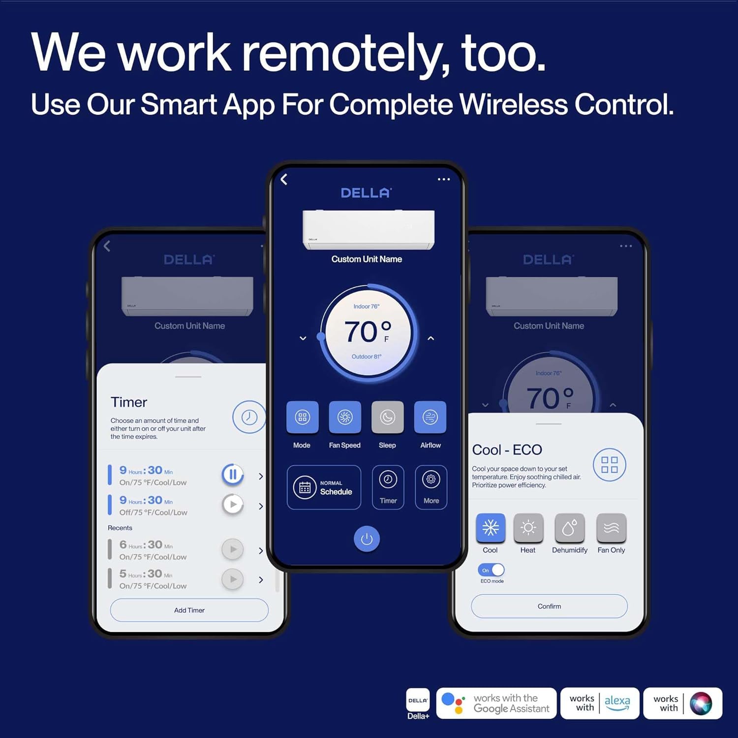 DELLA Hyper Heat Lower as -13℉ 12,000 BTU WiFi Mini Split,Work with Alexa,Energy Star 115V 23 SEER2,Cools Up to 550 Sq. Ft,Inverter AC with 1 Ton Pre-Charged Heat Pump & 16.4ft Installation Kits