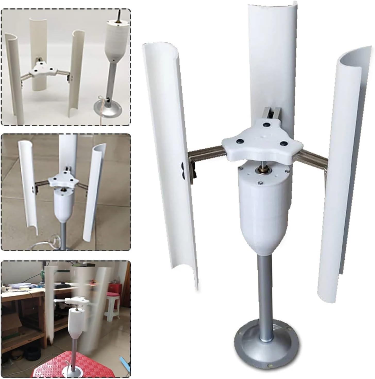 Wind Turbines, 12V Vertical Wind Turbine Nerator 3 Blades Charr Windmill Power Teach Mode