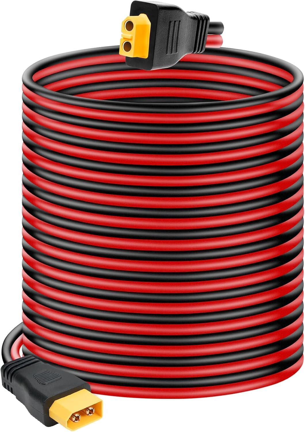 Ansoufien 10AWG XT60 Extension Cable 50FT, XT60 Cable with Male to Female Connector for Portable Power Station Solar Panel RC Battery