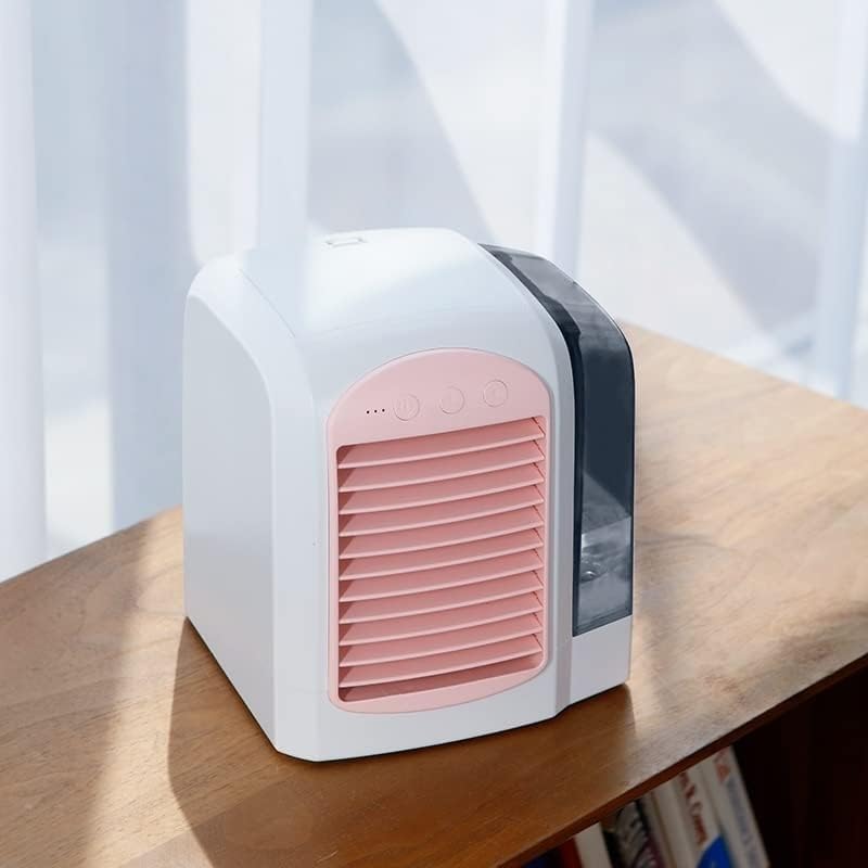 Portable Air Conditioner, 3 Speed Adjustable Evaporative Air Cooler Fan, Mini Personal Air Cooler, for Home, Office, Bedroom (Color : Pink) (Gray)