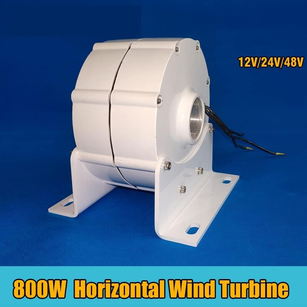 Wind Turbine, Wind Turbine and Water Turbine Low Speed 600W 800W 1000W 12V 24V 48V Gearless Permanent Magnet Generator Horizontal Wind Turbine(with Base,48V_600W)