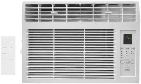 Bonnlo 6000BTU Window Air Conditioner with Remote and 24H Timer, Window AC Unit with ECO Mode and 4 Fan Speed, Cools up to 250 Sq. Ft., Easy Installation for Home Bedroom Apartment Office 115V