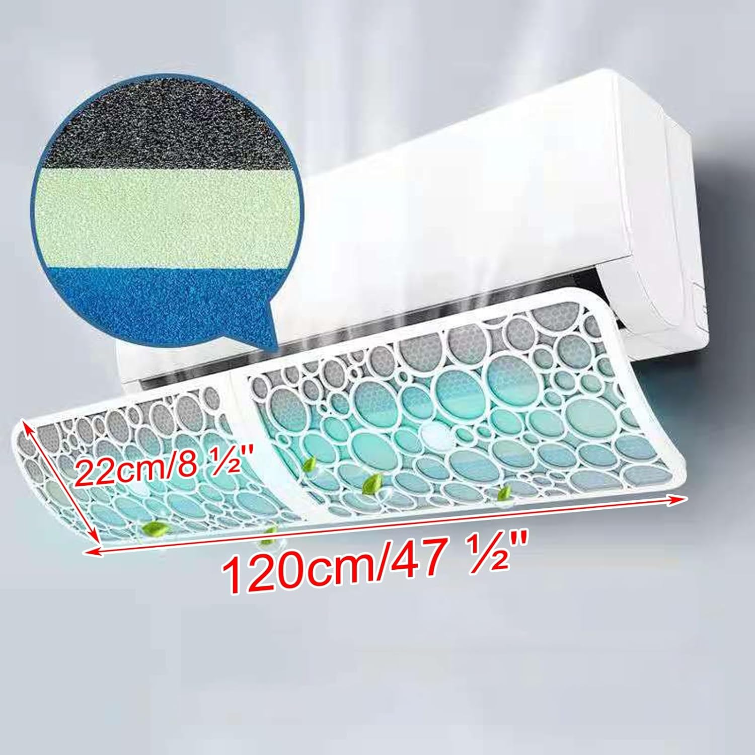 Bottom-mounted Air Vent Deflector, Universal Adjustable Air Conditioner Deflector, Air Deflector for Wall-mounted Air Conditioner