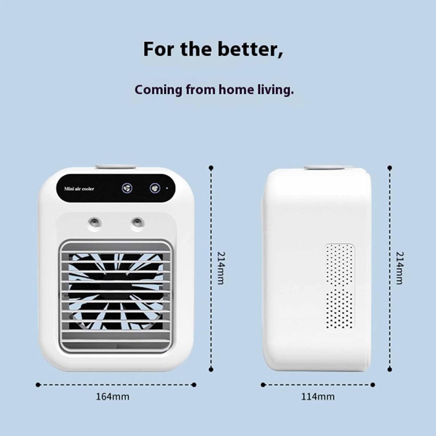 1800Mah Rechargeable Air Conditioner, Portable Small Evaporative Air Cooler Two Wind Speed Modes Low Noise for Outdoor, Indoor, Jobsite, Travel