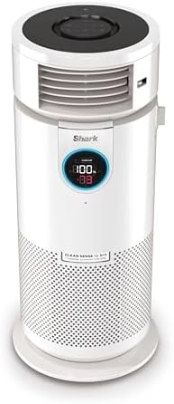 Shark 3-in-1 Clean Sense Air Purifier, Heater & Fan, HEPA Filter, 500 Sq Ft, Oscillating, Captures 99.98% of Particles for Clean Air, Dust, Smoke & Allergens, White, HC450