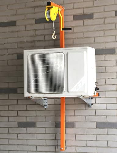 Heavy-Duty Air Conditioner Bracket & Lifting Tool - A/C Unit Crane with Manual Winch Hoist (150kg Capacity 25m Height) for Easy Outdoor Installation