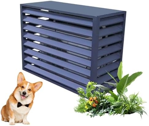 Aluminum Air Conditioner and Heat Pump Cover, Ac Unit Covers Outdoor, Privacy Screens Fence Panels for Air Conditioners Trash Bins(Gray,110cm)