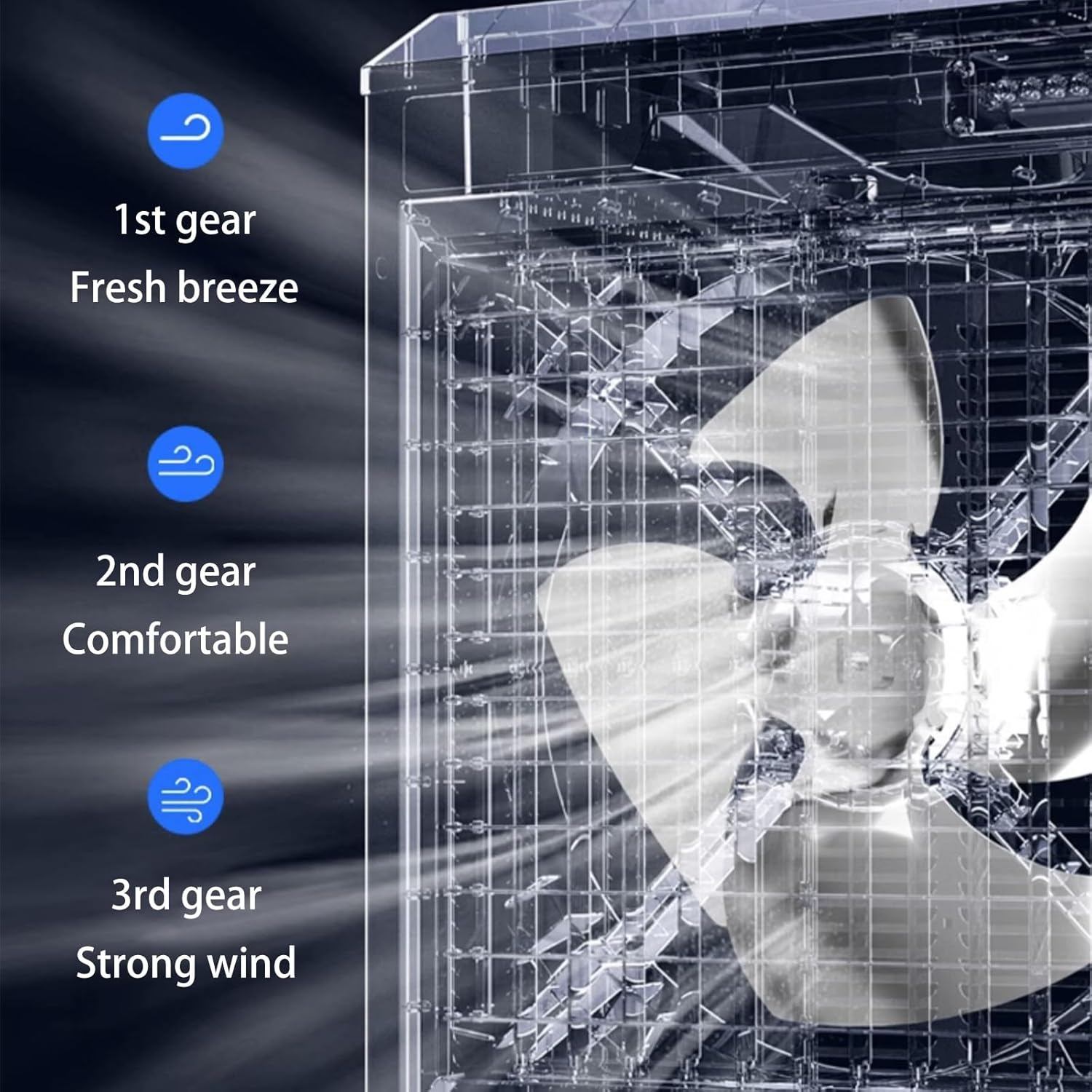 3-in-1 Evaporative Air Cooler, Swamp Cooler with 12H Timer and 3-Speed, Dual Tank Portable Air Conditioner for Room Office