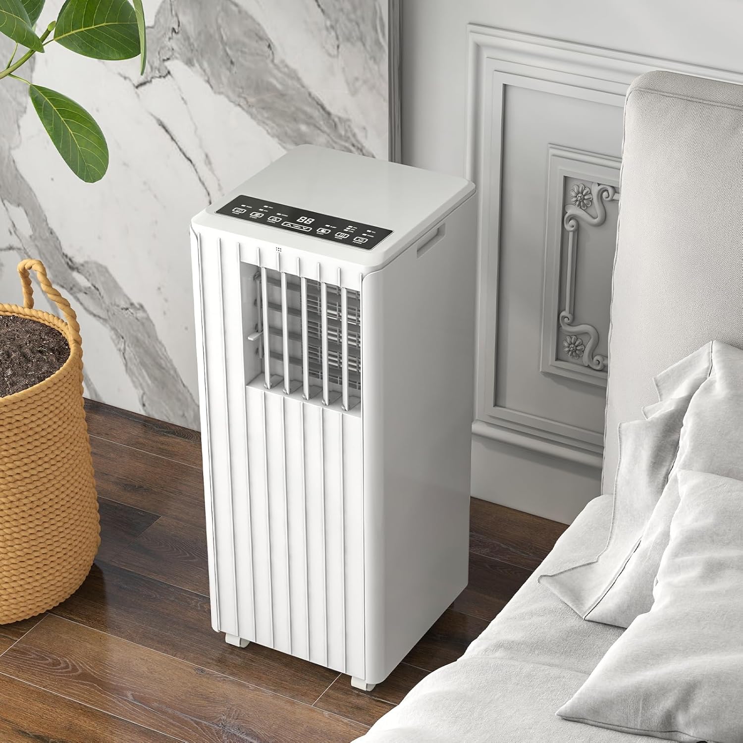 8000 BTU Portable Air Conditioner, 3-In-1 Air Conditioner, Fan/Cool/Dehumidify Modes, AC Unit Cools Up to 350 Sq.Ft, White