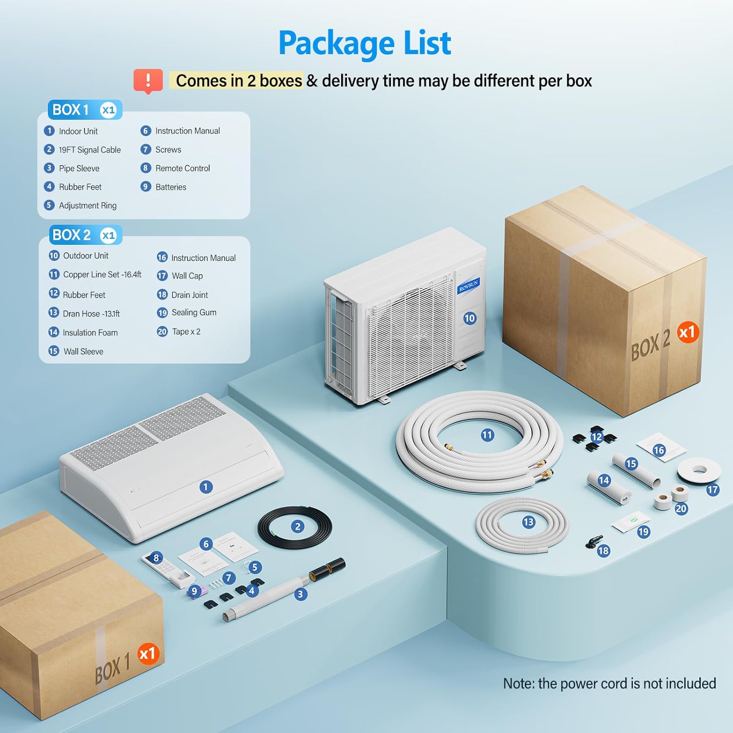 ROVSUN 18000 BTU Smart WIFI Floor Ceiling Mini Split AC/Heating System with Inverter & APP Control, 23 SEER2 Ductless Air Conditioner with Pre-Charged Condenser, Heat Pump & Installation Kit, 230V