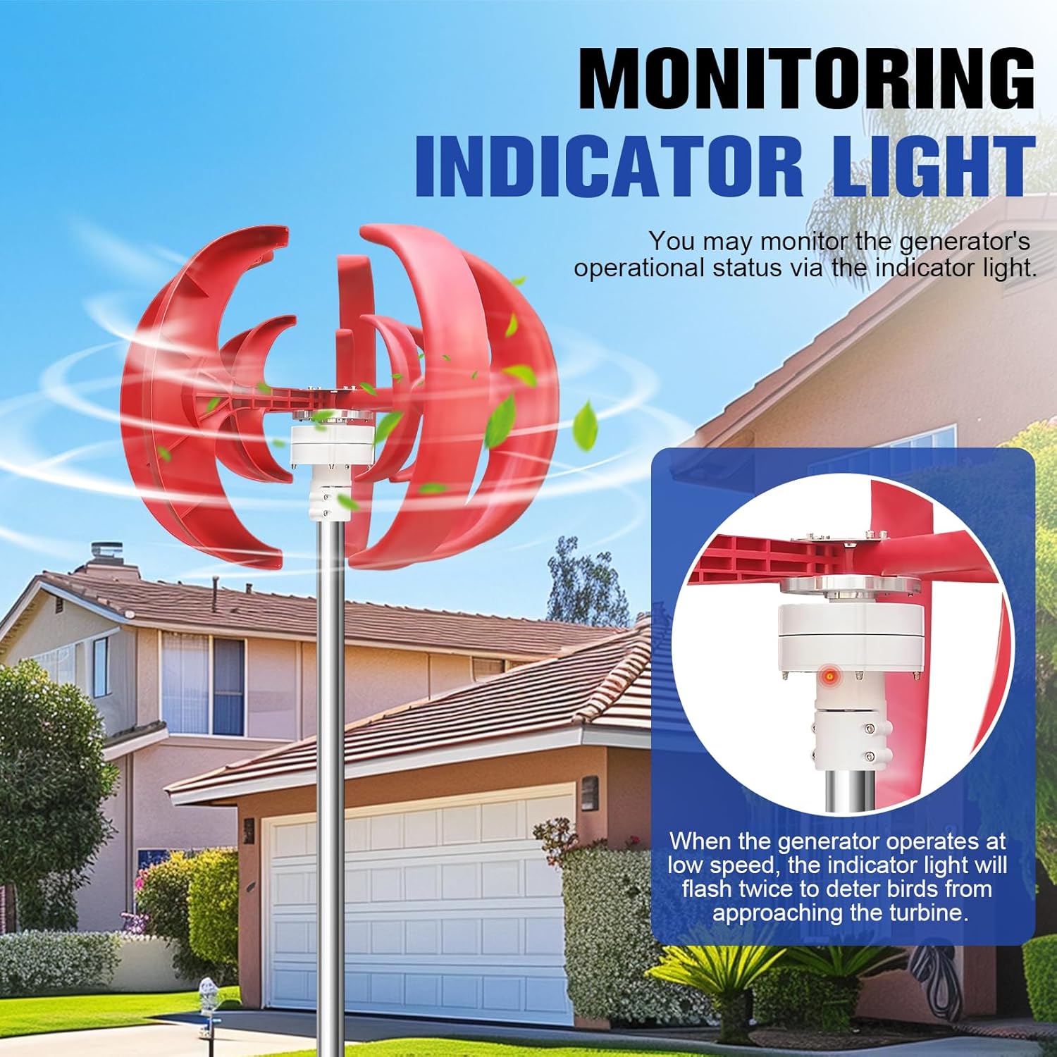 12V Windmill Generators Suit with Controller Marine Street Lighting Generator Rust Proof for Fishing Boat Terrace Cabin Ship