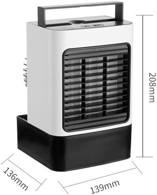 Portable Air Conditioners, Mini Air Conditioner Evaporative Air Cooler, 3 Speeds Rechargeable Fans for Room Office Outdoor Car Camping Tent (Color : White)