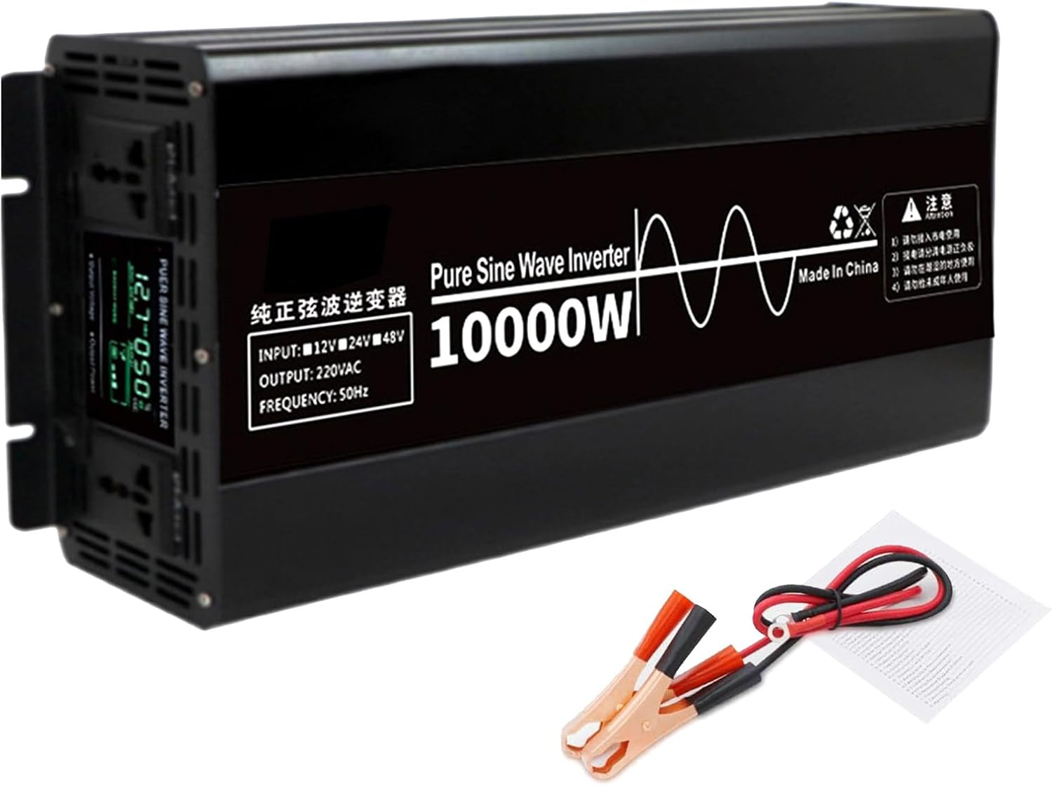 Pure Sine Wave Inverter 4500W/7000W/10000W Power Inverter 12V/24V/48V to 110V/220V DC to AC Converter Car Voltage Converter for RV Camping Car and Home Solar System,10000W-24V