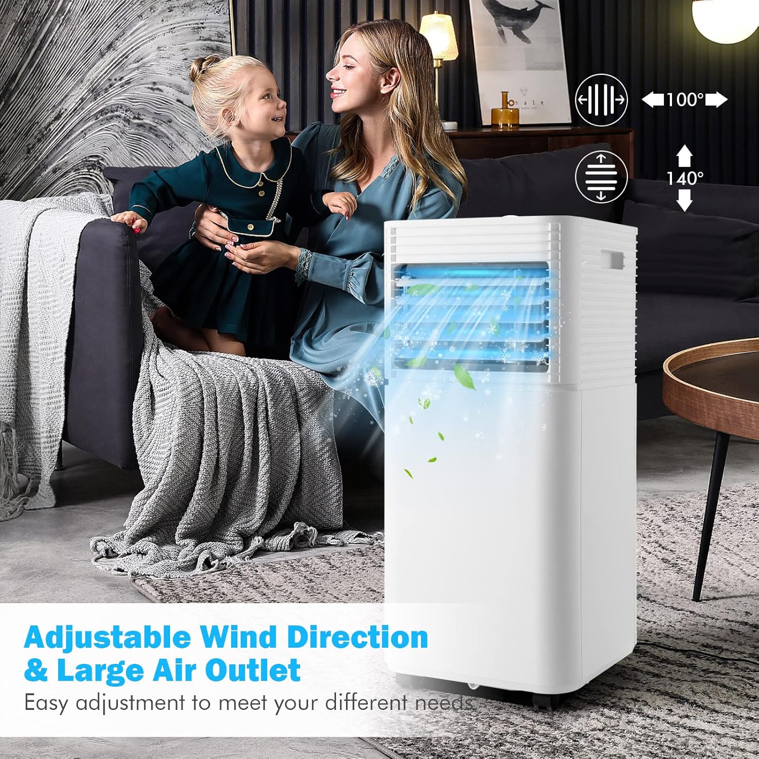 ARLIME Portable Air Conditioners, 10000 BTU AC Unit Cools up to 400 sq. ft. w/Fan & Dehumidifier, Remote Control, Window Mount Kits, Freestanding Air Cooler for Bedroom Home Office