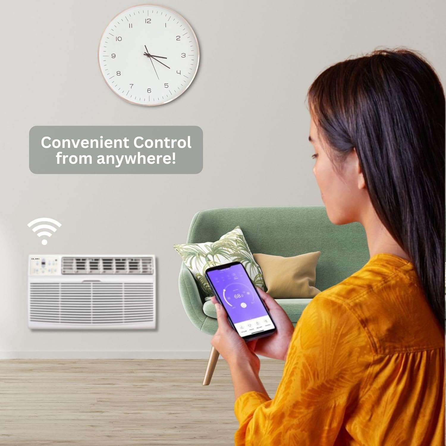 OLMO TTW 12,000 btu 230V Through-the-Wall Air Conditioner with Remote Control and built in Smart Kit, Cooling Only (R32 Refrigerant)