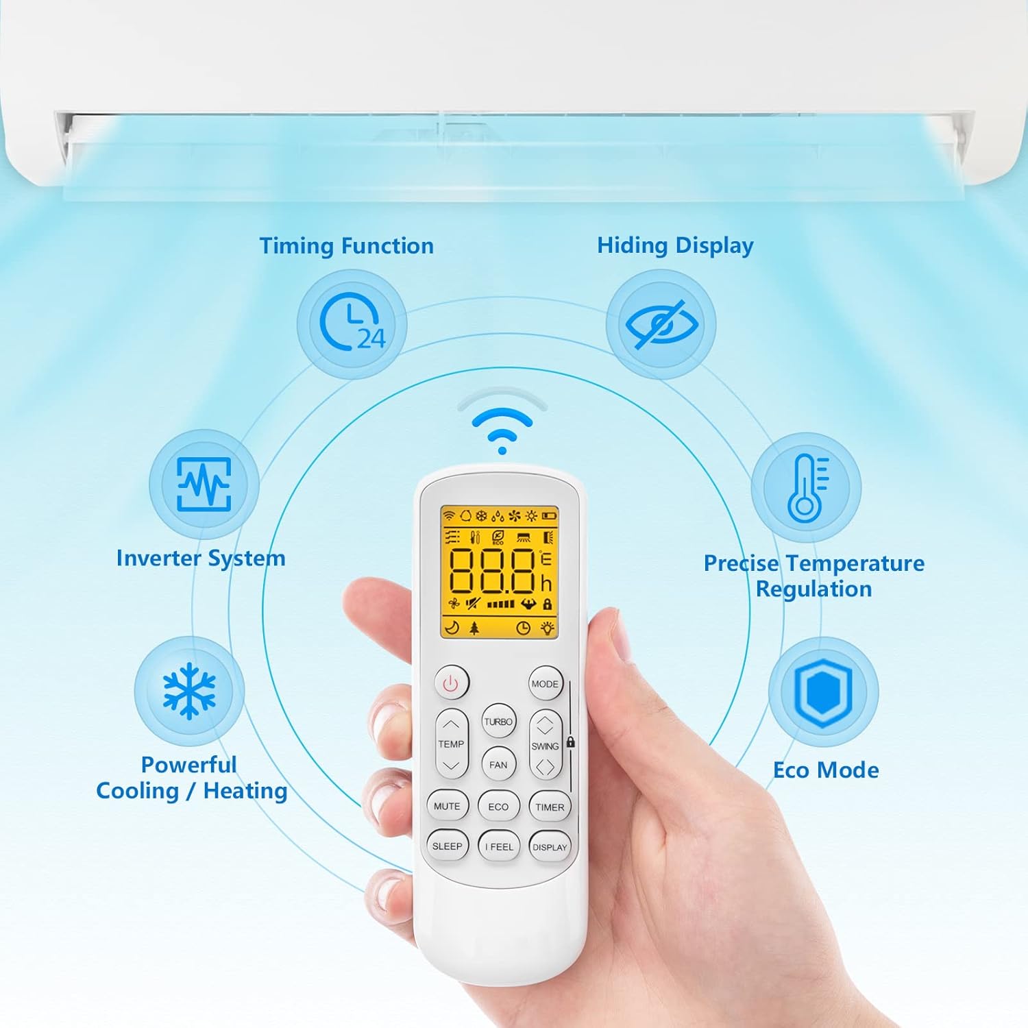 Bonnlo 12000 BTU Mini Split Air Conditioner & Heater, 21 SEER2 230V Inverter Ductless Wall AC Unit for Rooms up to 550 Sq. Ft with Pre-Charged Condenser, Heat Pump & Installation Kit (White)