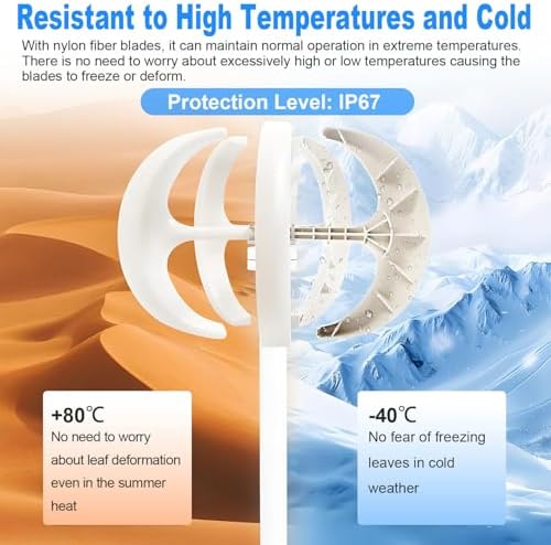 5-Blade Vertical Wind Turbine Generator Kit - Modern Eco-Friendly Wind-Solar Hybrid Power for Street Lights, Highways & Scenic Areas - Efficient 48V Energy Solution