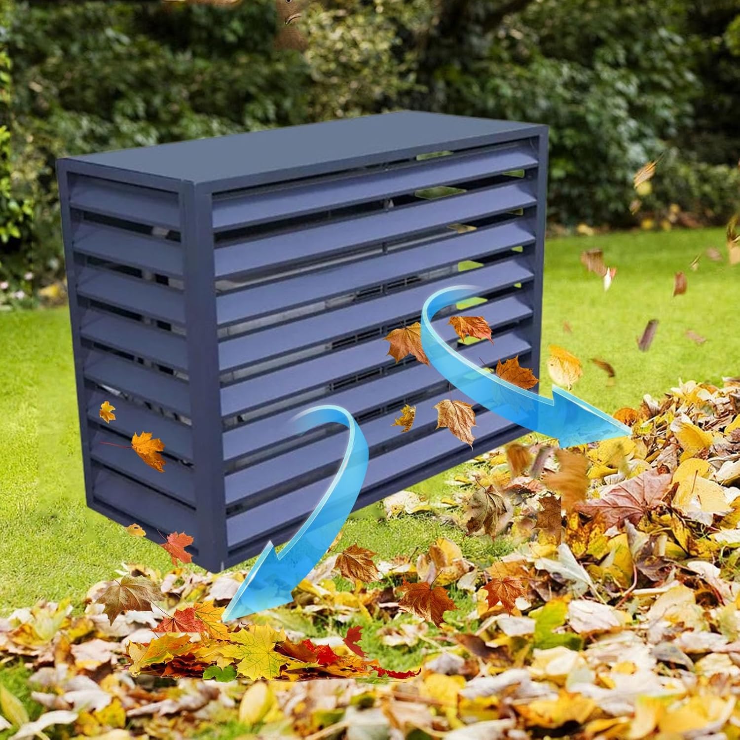 Air Conditioner Fence, Air Conditioner Fence Screen for Outdoor Units, All Weather Anti Theft, Dog Proof, for Privacy, Noise Reduction(Brown,110cm)