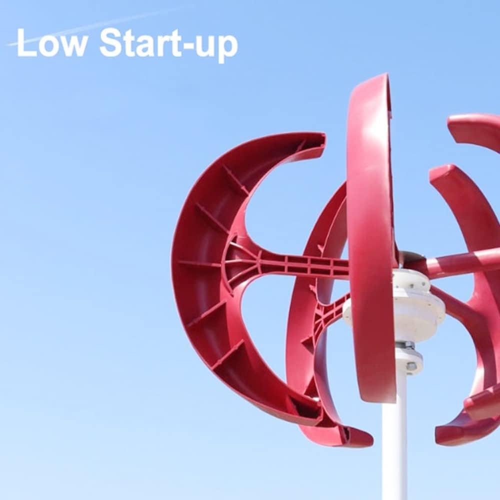 Wind Turbine, 5000W Small Vertical Axis Wind Turbine Generator 5KW 12V 24V 48V with MPPT Low Noise Windmill for Home Farm Wind System(White with Control,12V)