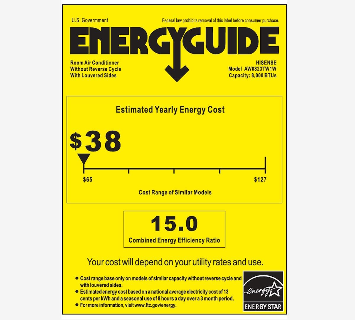 Hisense Window Air Conditioner with Inverter technology & ConnectLife App 350 SQ. FT 8000 BTU WI-FI, Remote control, 3 different modes (Cooling, Fan, Dehumidifier), Noise 52 dB - AW0822TW1W (Renewed)