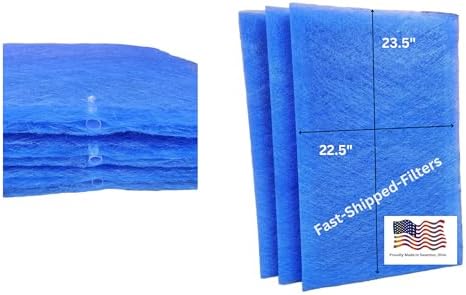 Fast-Shipped-Filters 3 Pack 24x24 Replacement Filter Pads Compatible with PremierOne Pure Flo MS-2424 Air Cleaner 24x24 Refill Blue
