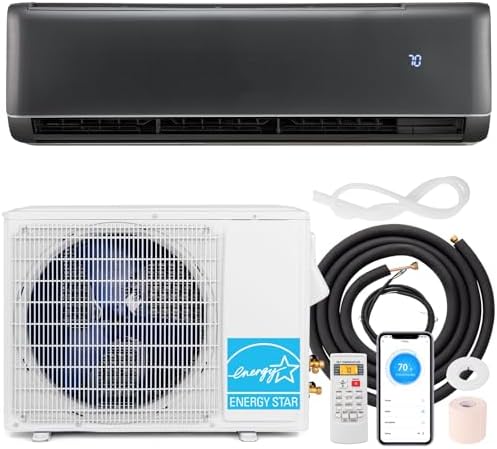 SIMOE 24,000 BTU Wifi Enabled Mini Split Air Conditioner and Heater, 21 SEER2 208-230V, Work with Alexa, Wall-Mounted Ductless AC Unit Cools Rooms up to 15000 Sq. Ft, Inverter Heat Pump System, Grey