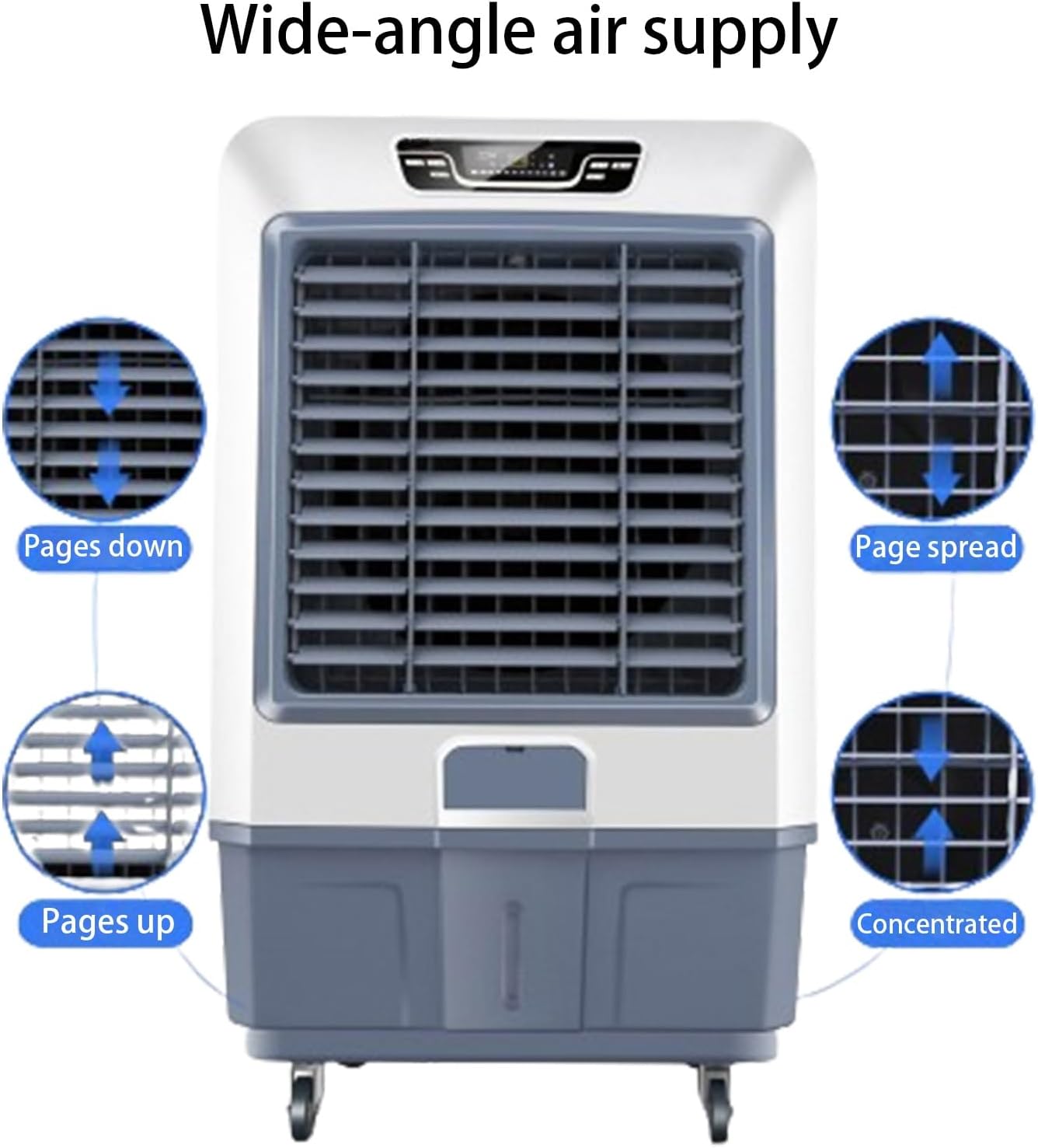 3 in 1 Air Conditioners, Portable Swamp Cooler with Large Water Tank and LED Screen, Evaporative Air Cooler for Room Bedroom Office(76 * 50 * 140cm)