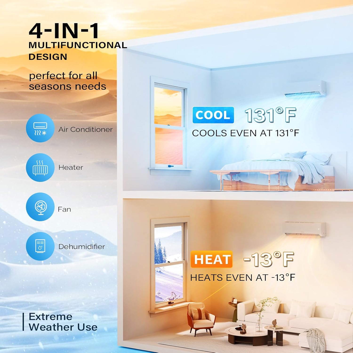 ROVSUN 12,000 BTU Mini Split AC/Heating System with Inverter, 23 SEER2 Energy Saving 115V Ductless Split-System Air Conditioner with Pre-Charged Condenser, Heat Pump, Remote Control & Installation Kit