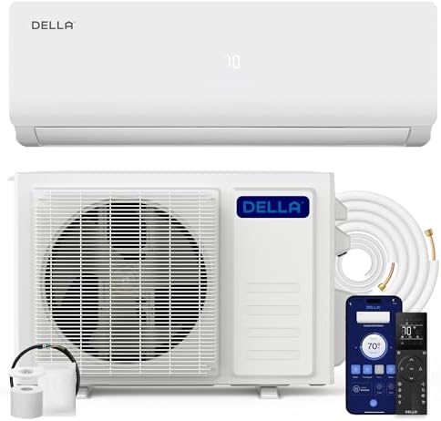 DELLA Vario Series 24000 BTU Mini Split AC, 2 Ton 21 SEER2, Work with Alexa and Wifi, 230V Ductless Inverter System, Cools Up to 1500 Sq.Ft, Pre-Charged Heat Pump and 16.4ft Installation Kits