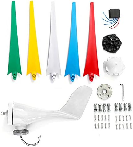 SISHUINIANHUA 8000W AC Permanent Wind Turbines Generator 12/24/48V W/Controller 5-Nylon Blades Household Power Generator for Solar Streetlight,12v,8000w