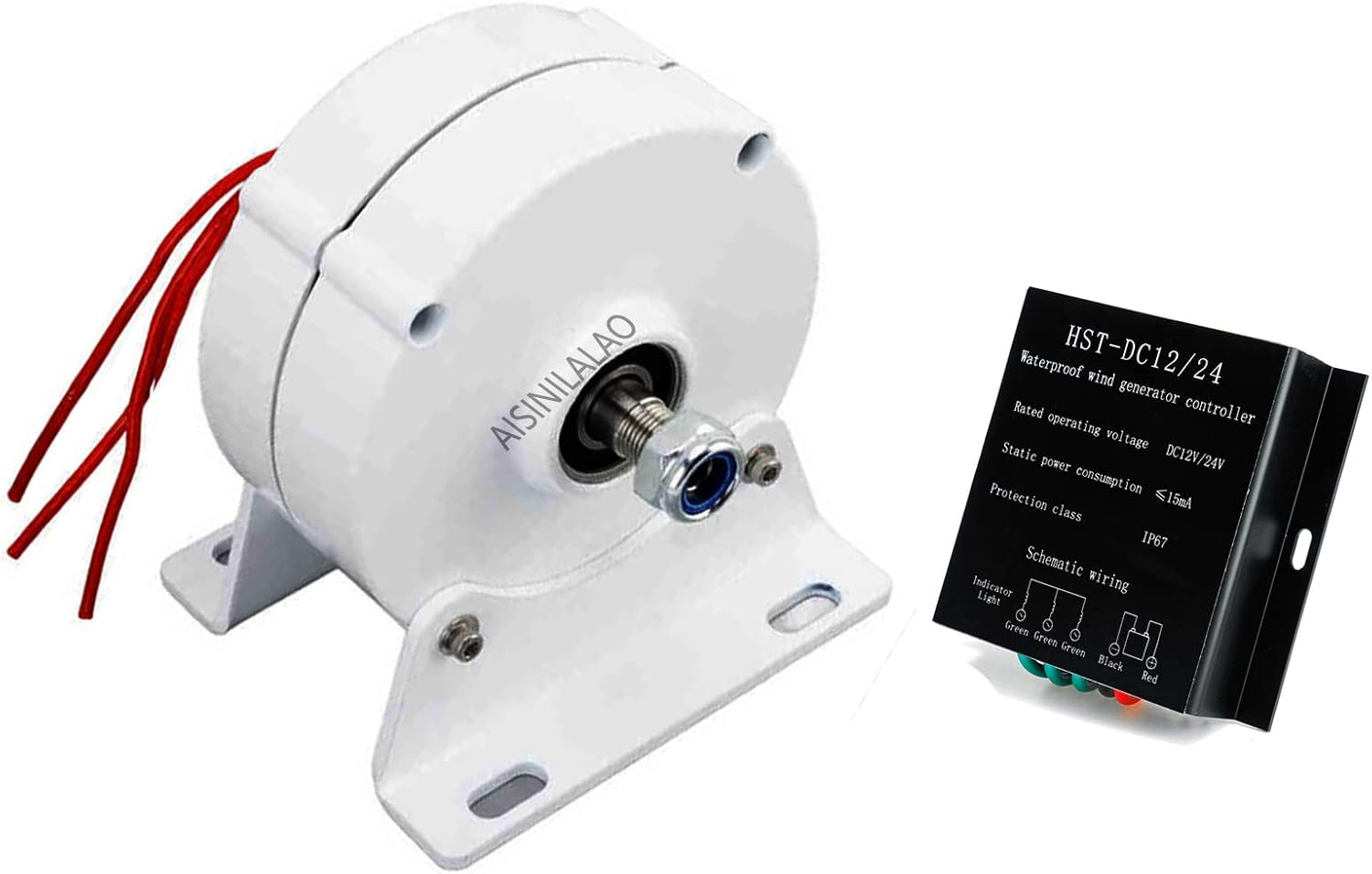 10000W 3 Phase Alternator 12V 24V 48V 220V for Wind Turbine Water Turbine Hydroelectric Generator (White,with Base)