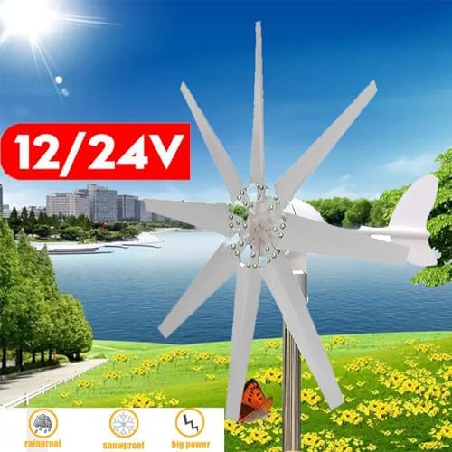 12000W Horizontal Wind Turbine Generator - 12V/24V/48V Vertical Small Windmill with Controller for Free Energy, Eco-Friendly Power Solution for Home and Off-Grid Use
