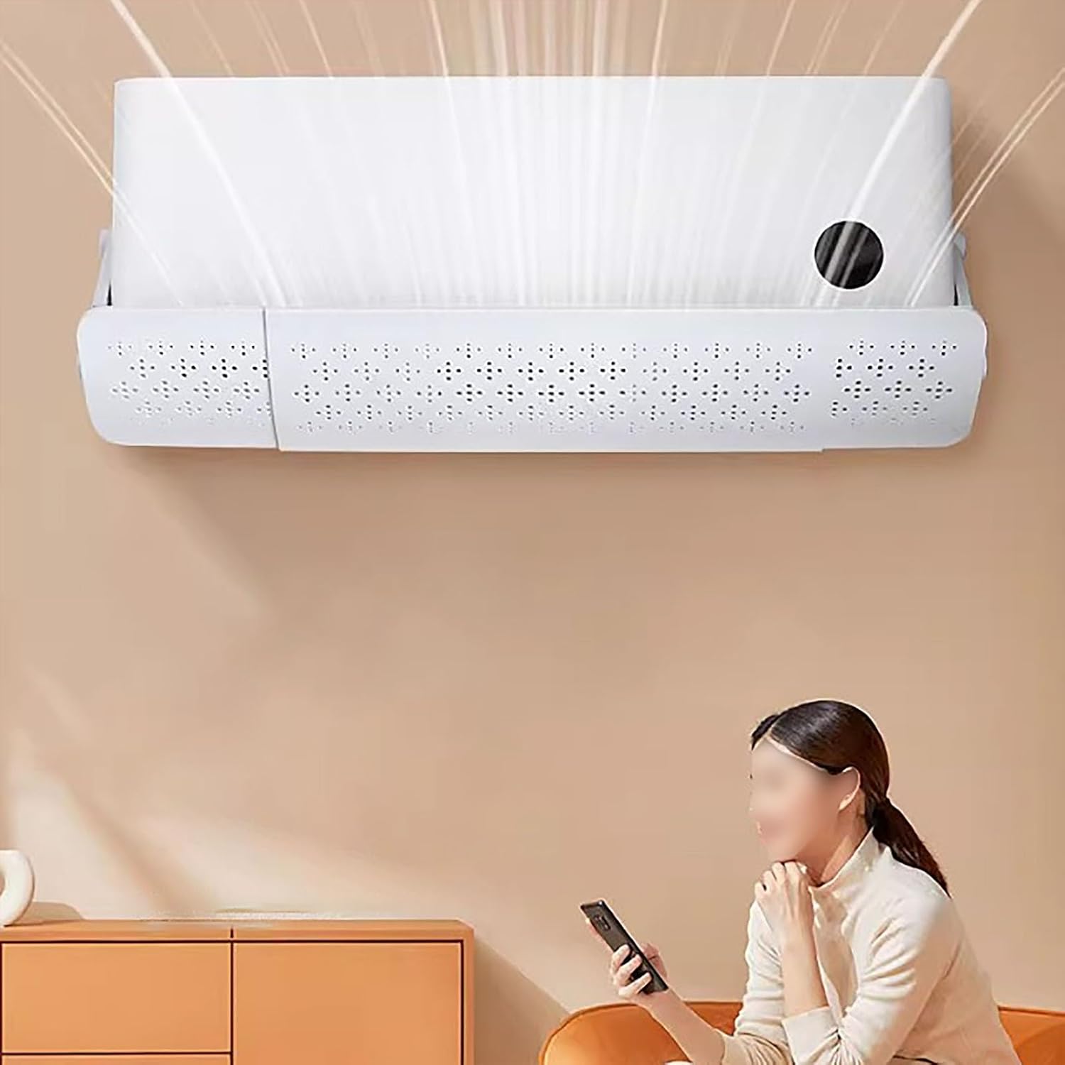 Air Conditioner Deflector, Air Conditioning Baffle, Adjustable length, Ac wind Deflector of Anti-Direct Wind Design