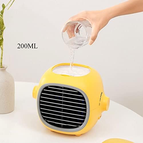 Portable Air Conditioners Fan – Evaporative Air Cooler Cooling Fan with Stepless Speed Regulation, Personal Table Air Conditioners Fan for Bedroom Office Camping (Color : White)