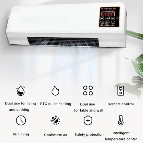 Generic 2 In 1 Wall Mounted Heating System, Mini Air Conditioner Fan, Cooling And Heating Conditioner Fan Portable For Small Room Bedroom Office Home