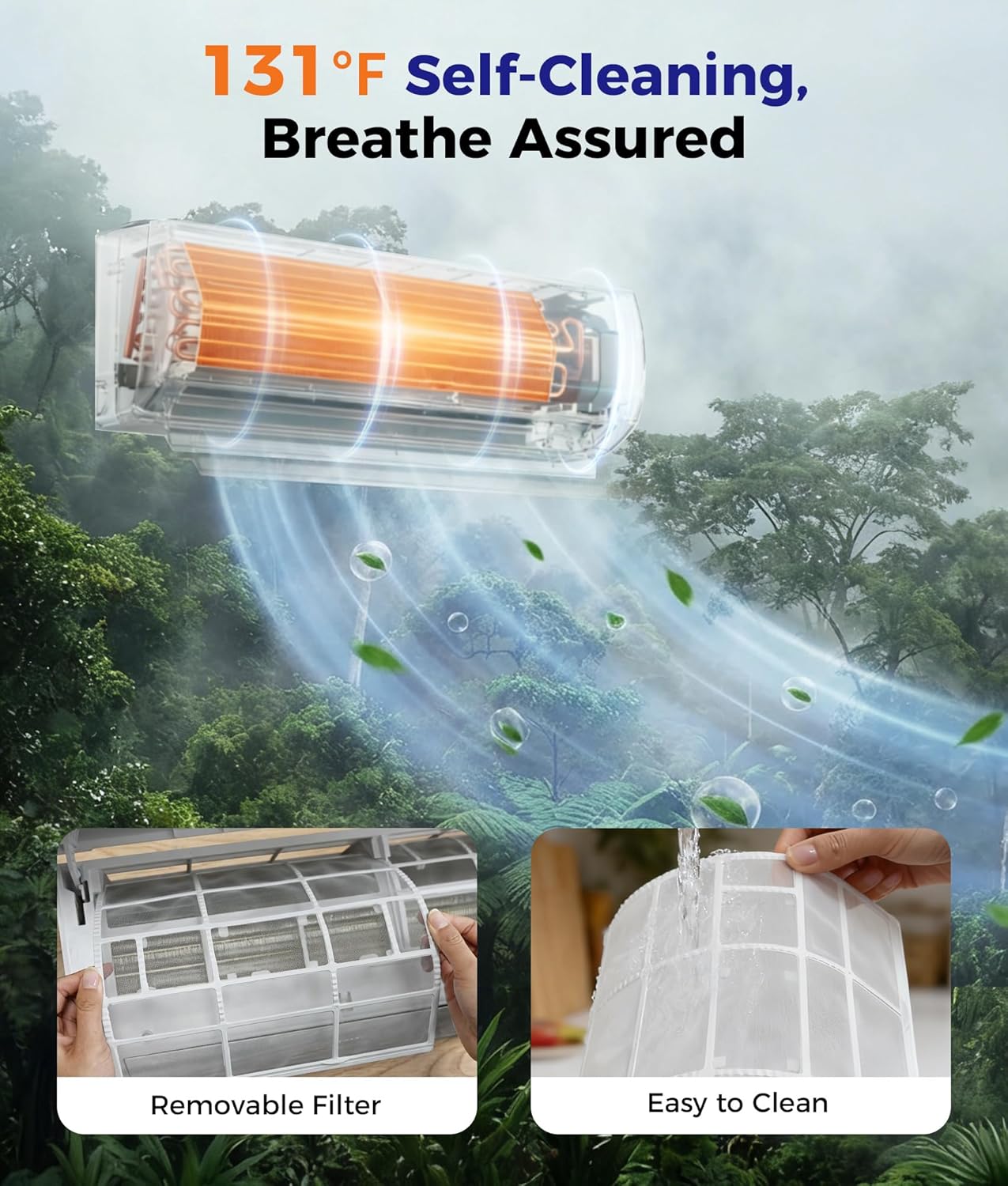 Mini Split Air Conditioner - 11500 BTU Ductless Mini Split Ac/Heating System, 115V 17 SEER2, Precharged Inverter Split AC Unit with Heat Pump System, 750 Sq. Ft, R32 with Installation Kit