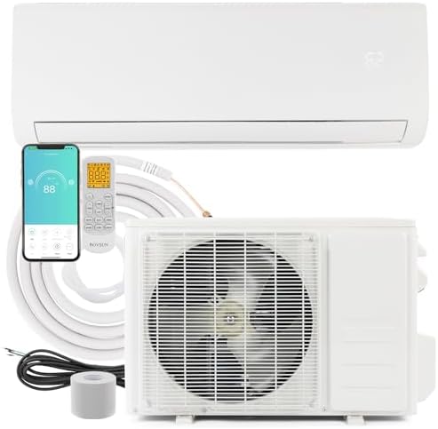 Bonnlo 12,000 BTU Ductless Mini Split AC/Heating System, 115V / 21 SEER Split-System Wall Air Conditioner Pre-Charged Inverter Heat Pump with 16ft Installation Kit