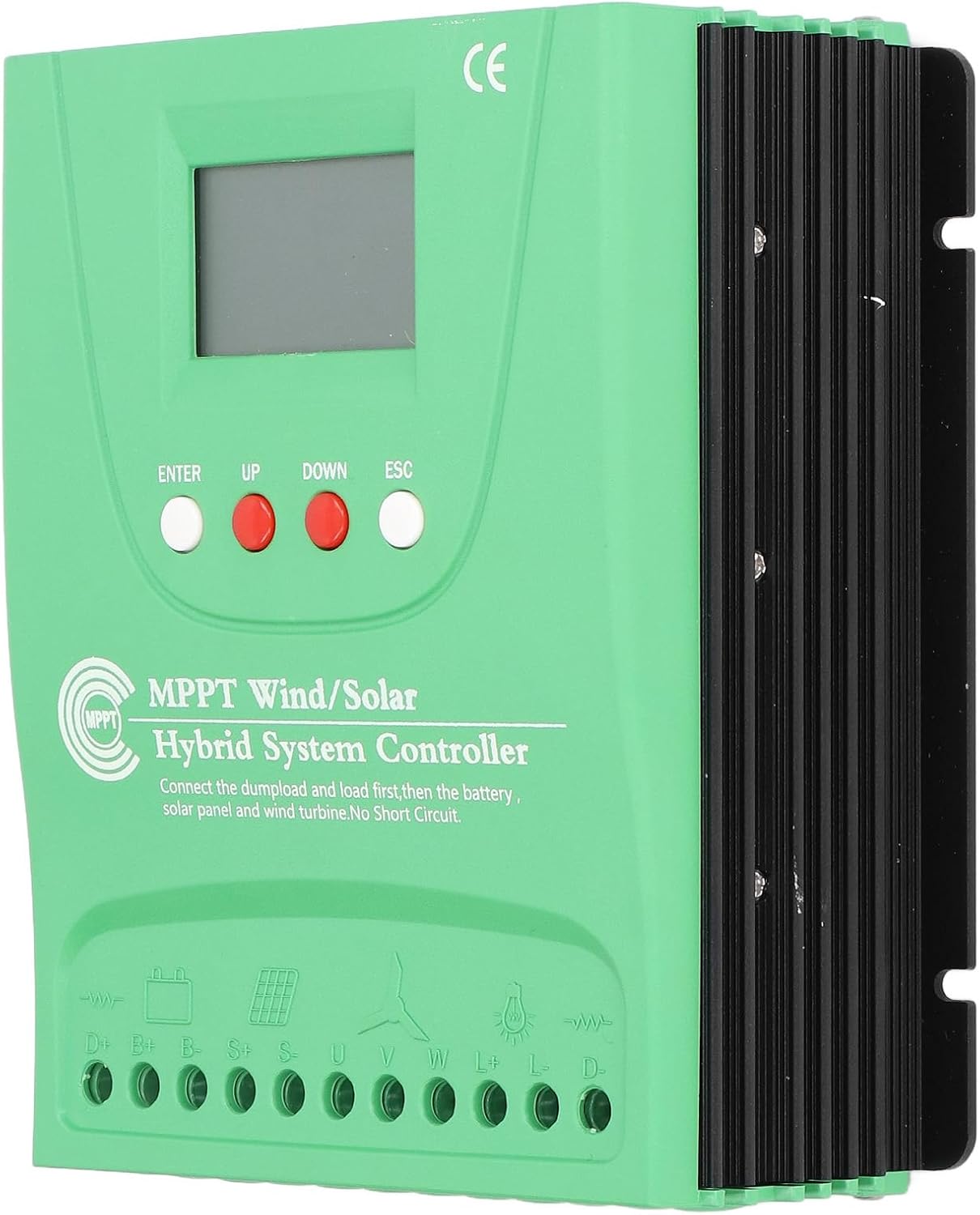 MPPT Charge Controller 12V 24V 30A Hybrid Wind Solar Regulator with LCD Display - High Efficiency Boost Charging, Dual Power Supply, Ideal for Battery and Off - Grid Use (GPI6060)