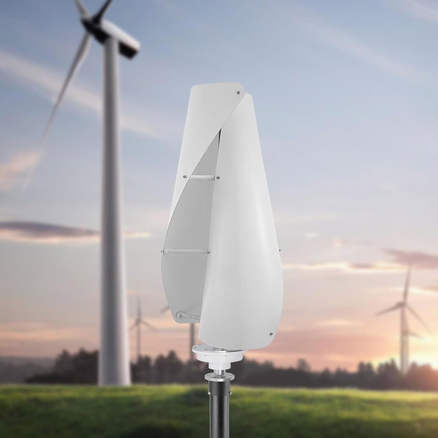 12V 24V Vertical Axis Wind Turbine Generator with MPPT Controller - Helix Magnetic Levitation Design for Boats, Gazebos, Cabins & Mobile Homes - Efficient Renewable Energy Solution