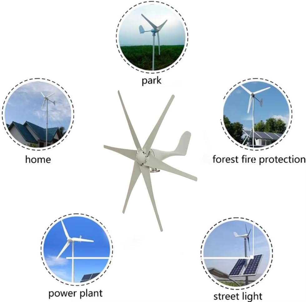 12v,HENGJINGTR 3000W Home Wind Turbine Power Generator AC 12V 24V 48V 220V Low Noise Horizontal Wind Turbine Generator with MPPT Charger for Windmill Off Grid System