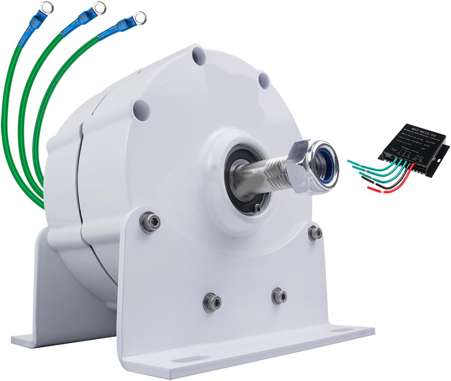 5000W Low-Speed Gearless Permanent Magnet Generator AC Alternator with Base Permanent Magnet Motor for Wind Turbine & Water Turbine 12V/24V/48V Options