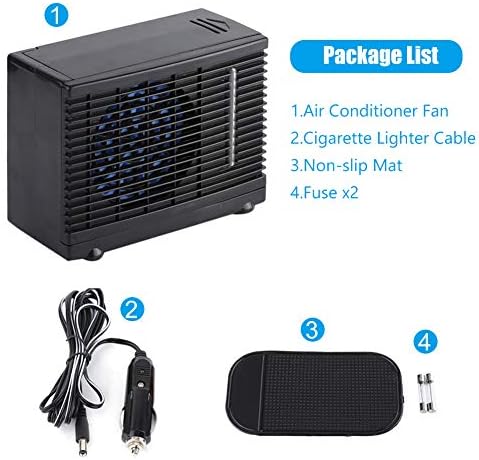 Car Air Conditioner, Portable Mini Low Energy Consumption 12 V Two Speeds Evaporative Fan for Vehicle Use