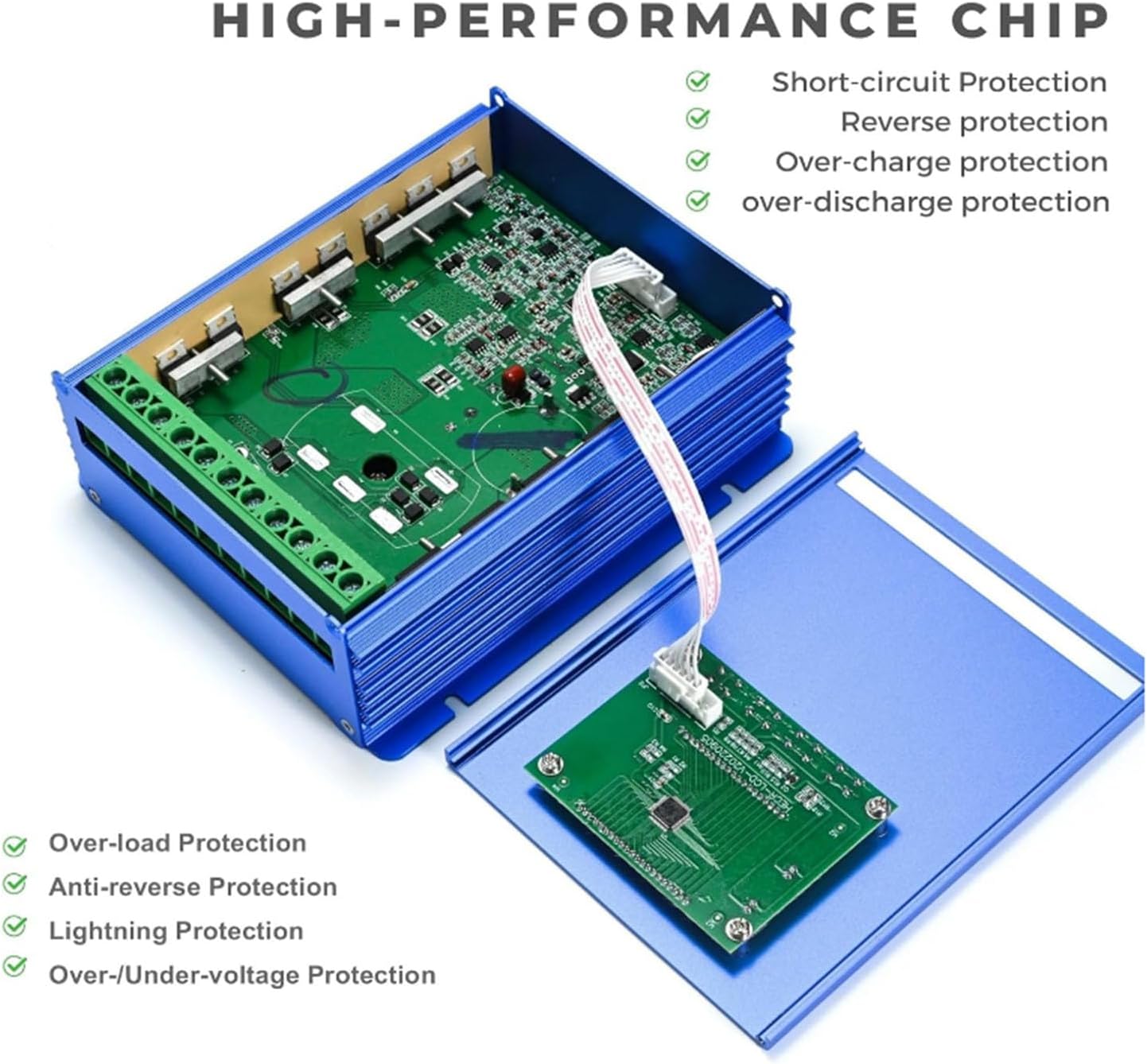 12000W Wind Solar Hybrid Charge Controller 12V 24V 48V 220V MPPT Charge Regulator with LCD Display and Dump Load for Home, Boat, Street Light,Blue,48V