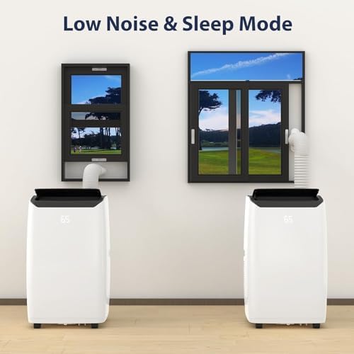 14,000 BTU Portable AC - Cools 750 Sq.Ft, 3-In-1 Air Conditioner With Dehumidifier & Fan, Includes Remote & Easy Install Kit for Rooms, Offices & Campers (Black).