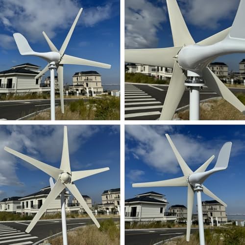 800W/1000W/1200W Wind Turbine Generator Kit - 12V/24V/48V with MPPT Controller, 5 Blades Auto Windward Adjustment for Outdoor Renewable Energy Solutions