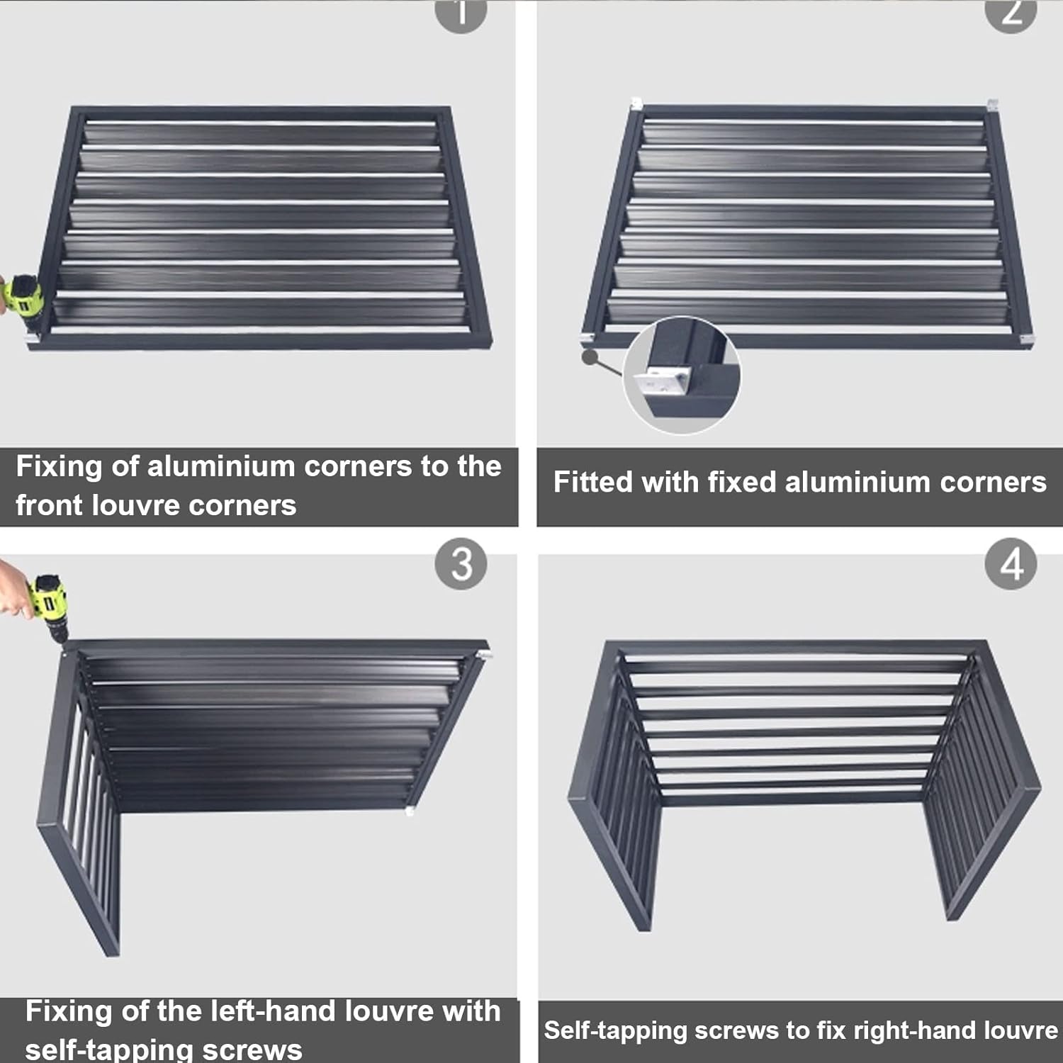 Louver Grille dust Cover, Air Conditioning Protection Grille, air Conditioner Decorative Cover, Noise Reduction, Outdoor Unit, Outdoor System Protection, Suitable for Outdoor Protection