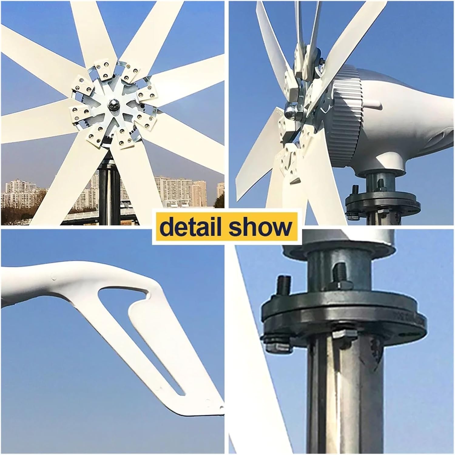 Wind Turbines, 2000W Wind Turbine with Free Charging Controller Yacht Farm Family Farm with Solar Cell System 6kwh Per Day(24V)