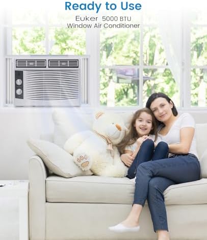5000 BTU Window Air Conditioner, 3-In-1 AC Unit for Window, Works As Cooler, Dehumidifier & Fan with Timer, Sleep/ECO Mode & Installation Kit, Cooling Rooms Up to 150 Sq. Ft, 115V/60Hz